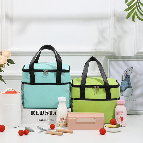 Cross-border hot selling portable large thermal insulation ice bag Oxford cloth portable shoulder lunch bag lunch box bag outdoor picnic bag