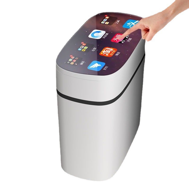 Cubo de Basura Inteligente con Sensor, para el Hogar y Dormitorio, Venta al por Mayor Transfronteriza, Popular en Línea, con Tapa, a Prueba de Olores, para Baño