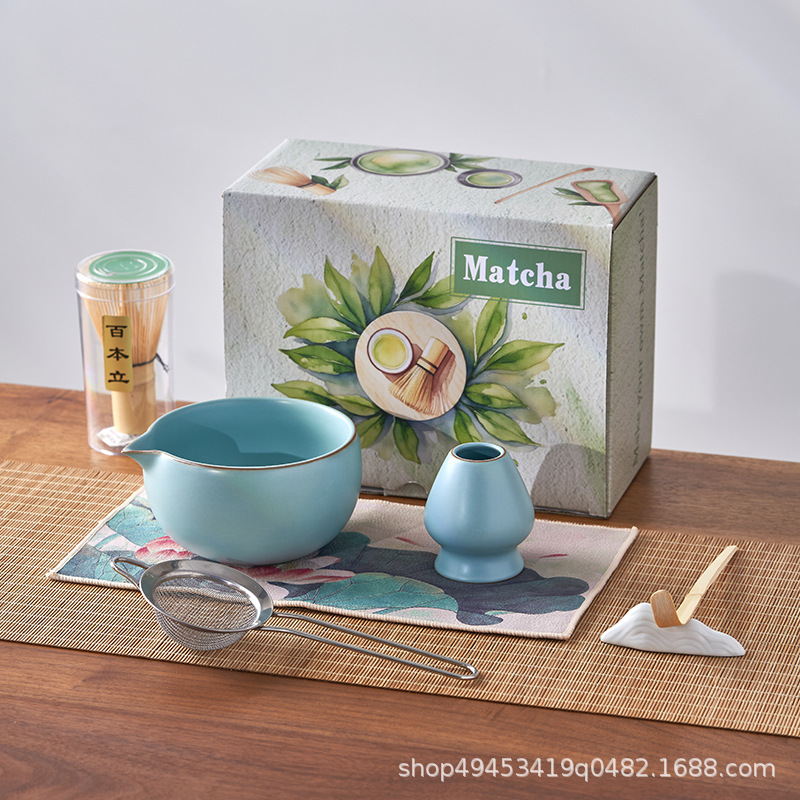 跨境爆款Matcha抹茶碗陶瓷日式打抹茶用套装茶筅竹子抹茶刷道礼盒|undefined