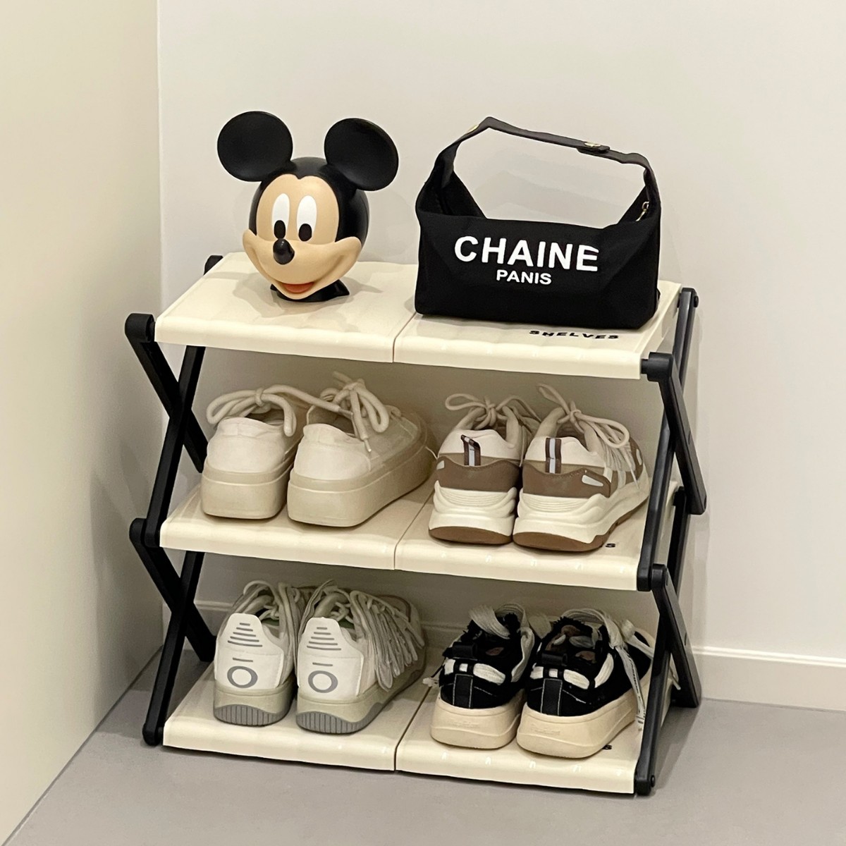 Home entrance door folding shoe rack simple door multi-layer large…