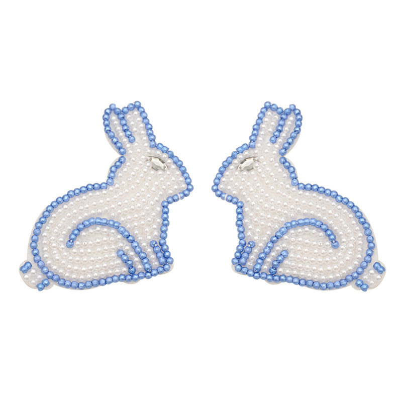 時尚手工釘珠珍珠兔子布貼服裝飾品鞋輔料衣服包鞋子補丁DIY髮飾