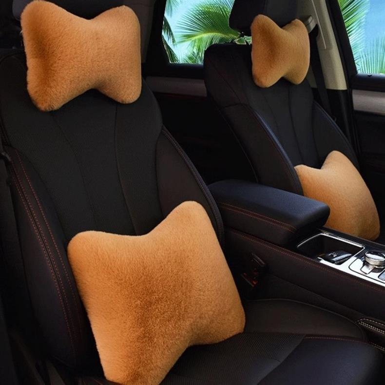 Car Plush Headrest Pillow, a Pair of Car Neck Pillows, Car Lumbar Pillows, Car Bone Neck Pillows, Car Supplies