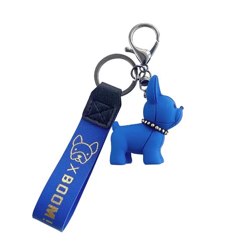 Creative French Bulldog Car Keychain Accessory Exquisite Personalized Resin Doll Blind Box Backpack Pendant Gift Small Wholesale