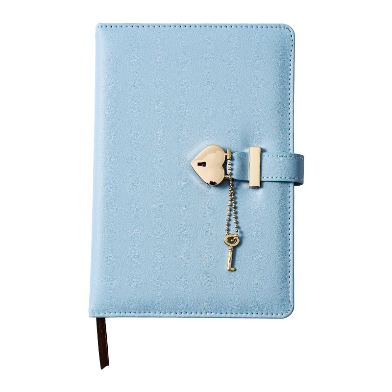 Password Notebook With Lock Notebook Thickened Notepad Creative Heart-shaped Lock Cute Girl Love Lock Diary