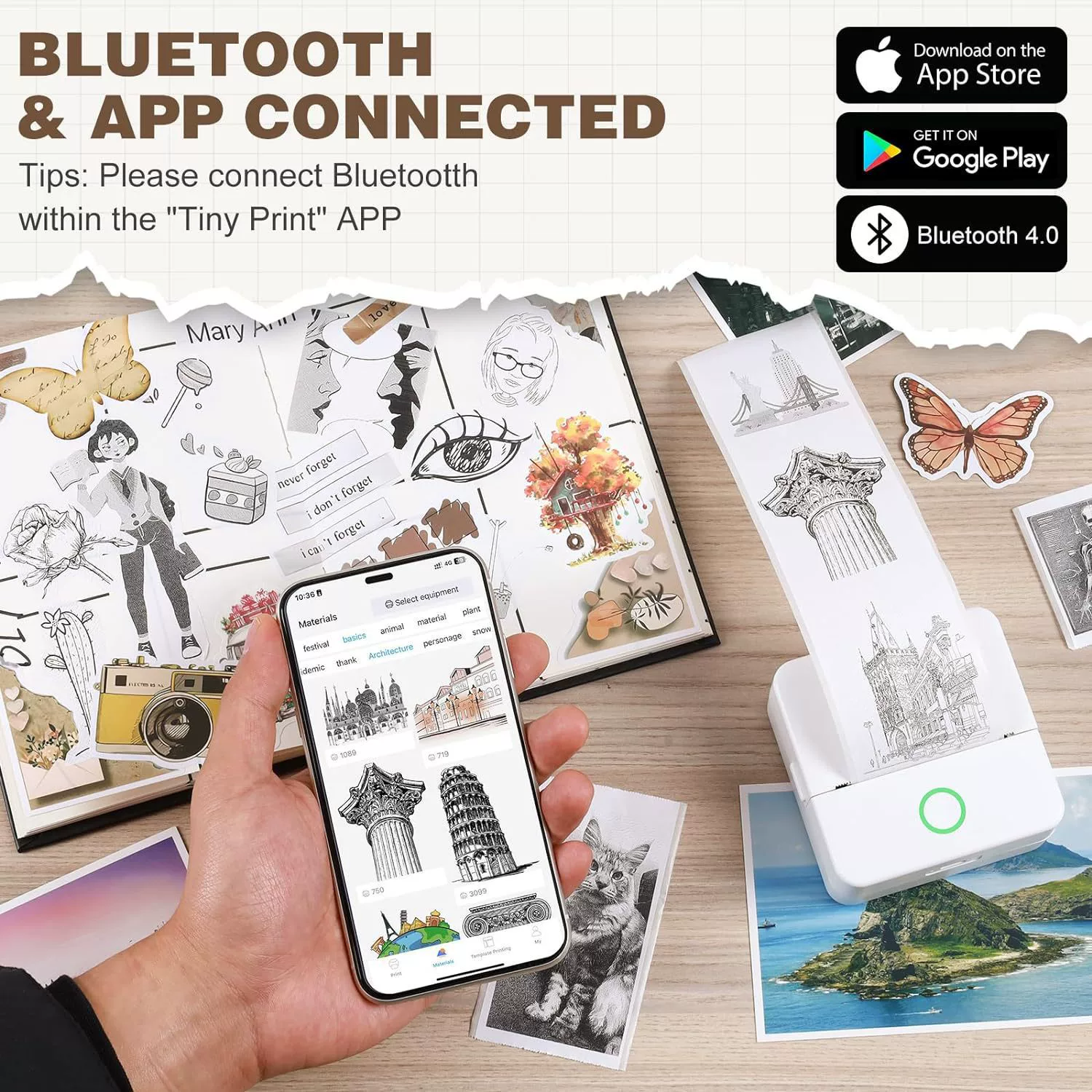 Принтер, многофункциональный небольшой мобильный телефон, bluetooth