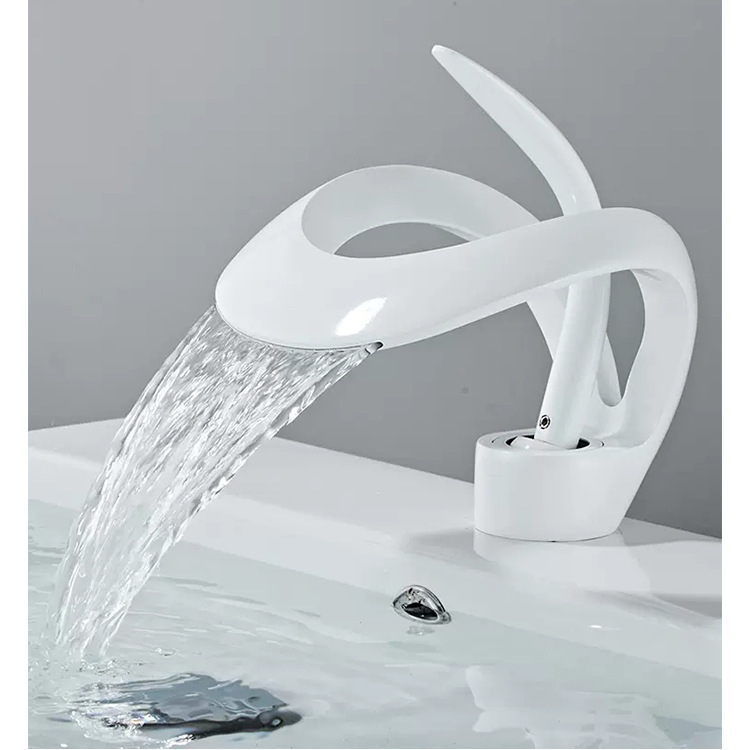 Cross-Border Faucet for Washbasin, Waterfall Hot and Cold Brass Countertop Basin, Bathroom Cabinet, Toilet Washstand