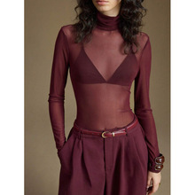 D 64968 Stand Collar Mesh Top ������ɴͨ�����羳����ͨ��