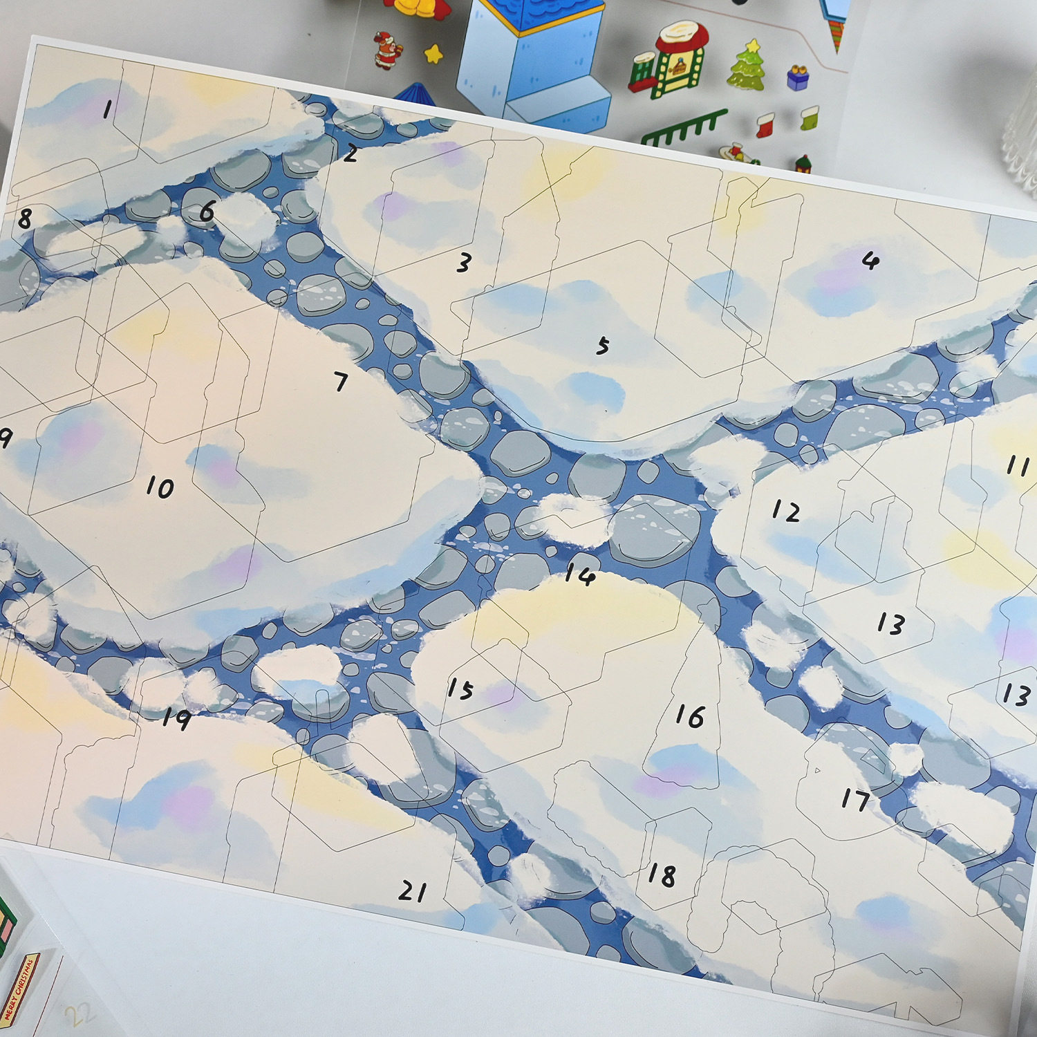 Gran tamaño de la serie de pegatinas de Navidad de Grindelwald 2.5D adorable DIY descompresión