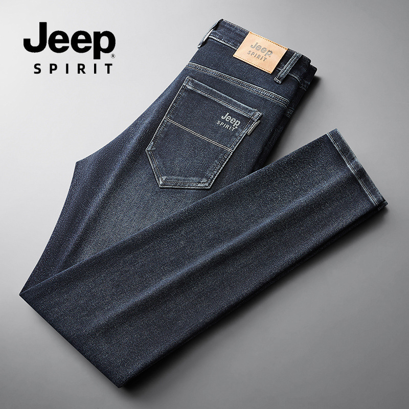 JEEP SPIRIT吉普牛仔裤男春秋季韩版潮流裤子男士直筒修身男裤