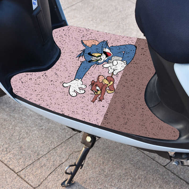Cartoon Electric Car Foot Mat Silk Ring Waterproof Thickened Motorcycle Battery Car Turtle King Universal Pedal Mat Light Luxury