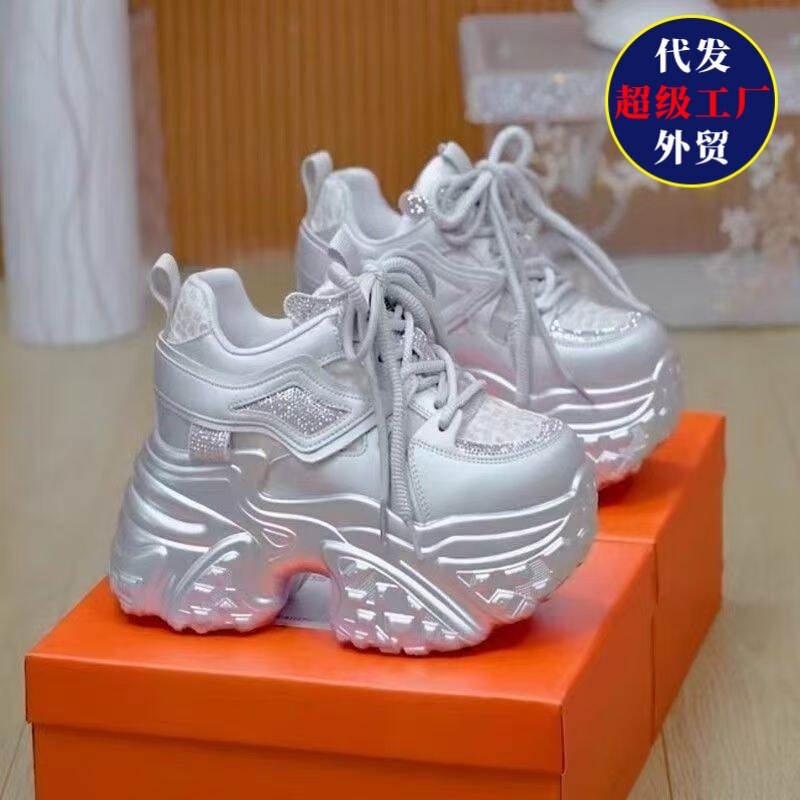 European Style Height-Increasing Dad Sneakers for Women, 2025 Autumn New Popular Breathable Casual Versatile Thick-Soled Sports Shoes for Women