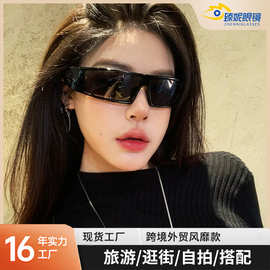 新款欧美跨境个性时尚发箍太阳眼镜女星高级感网红小红书同款墨镜