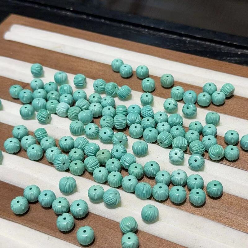 High Porcelain Magnesite Turquoise Carved Passion Seed Old Type Beads Loose Beads Top Waist Beads Bracelet Bracelet DIY Spacer Beads 471