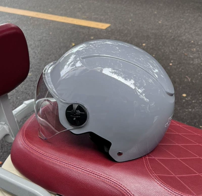 Motosiklet kaskı (dəbilqə) Helmet, Half Helmet, Universal for All Seasons - gray-transparent-short-lens