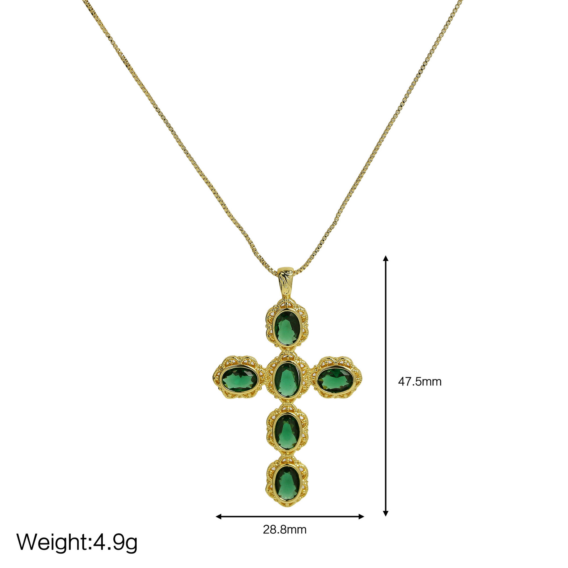 Copper Simple Style Plating Cross Pendant Necklace display picture 5