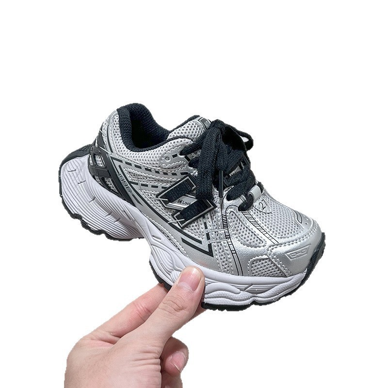 儿童运动鞋2025秋季新款女童老爹鞋男童鞋网面鞋订书机休闲n字鞋|undefined