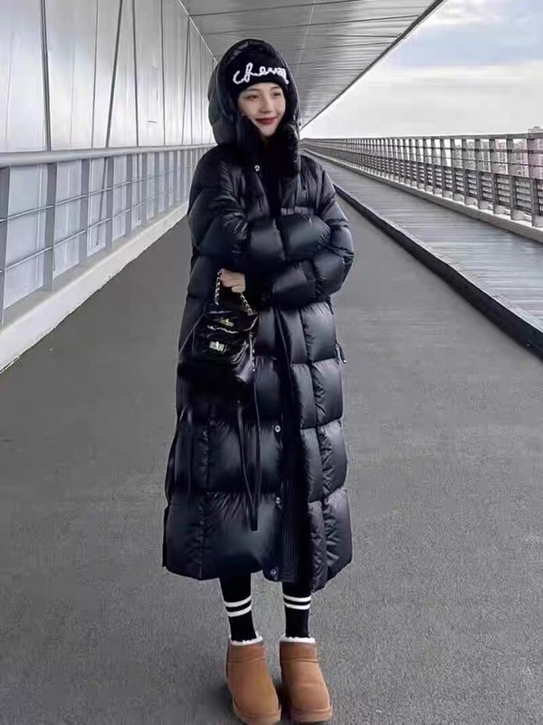 现货男女鹅绒羽绒服黑色金标3倍泡芙2025新款长款厚冬季羽绒外套|undefined
