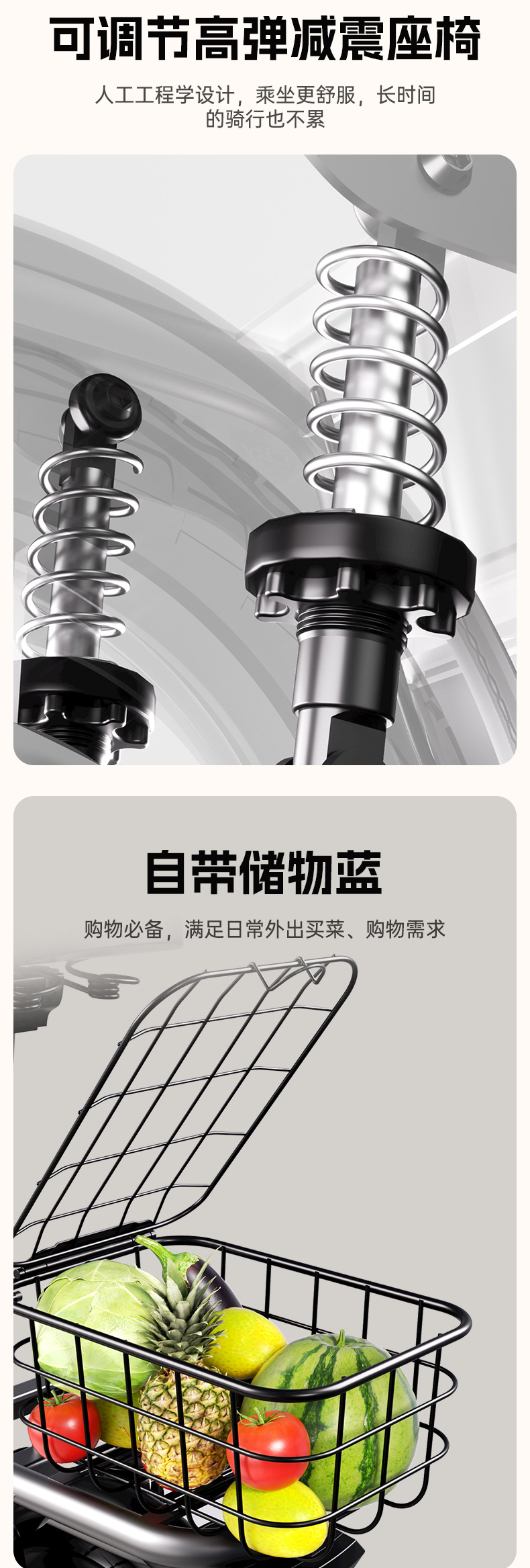 HEZZO foldable electric car 48v15ah scooter long endurance electric scooter overseas warehouse a generation of hair
