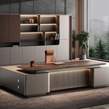 老板桌轻奢高级感办公桌简约现代领导总经理办公室大气高端大班台