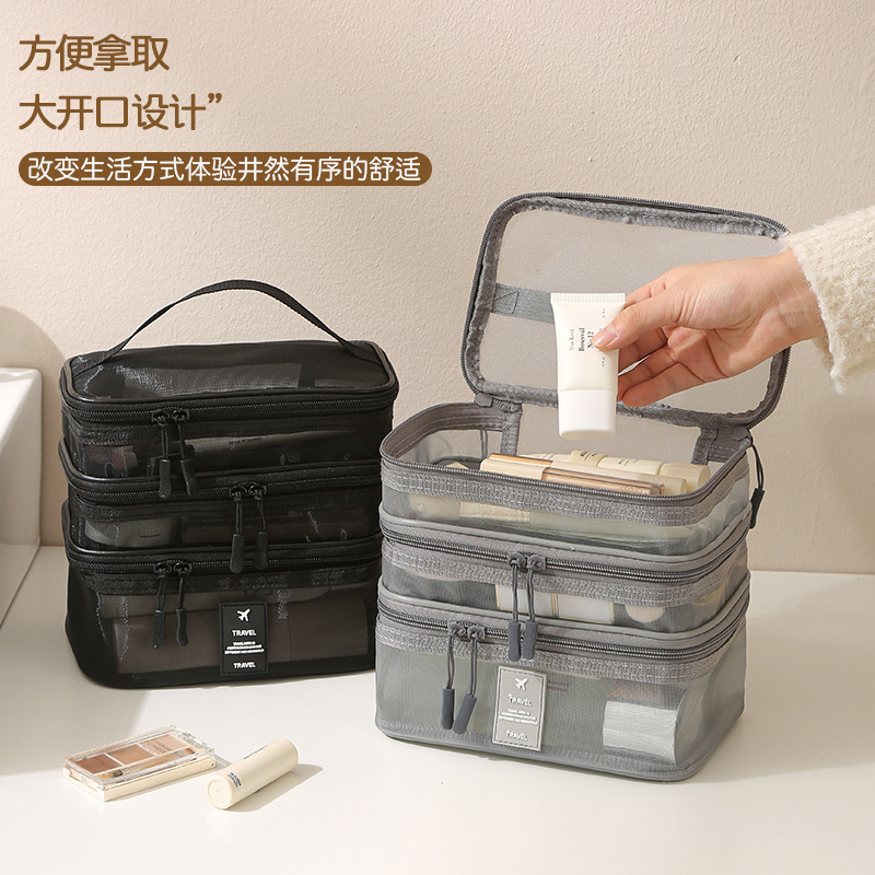 New cosmetic storage bag Large capacity skin care products Travel toiletries portable handmade makeup bag