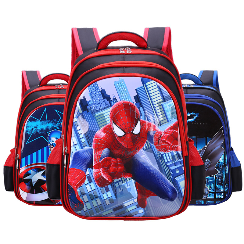 Spider-Man Primary School mochila niños de jardín de infantes reducción de la carga ligera 1-2-3-4-5 niños al agua Capitán América