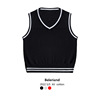 Foreign children new pattern Simplicity sweater men and women pure cotton knitting vest Vest children Solid V-neck Pullover