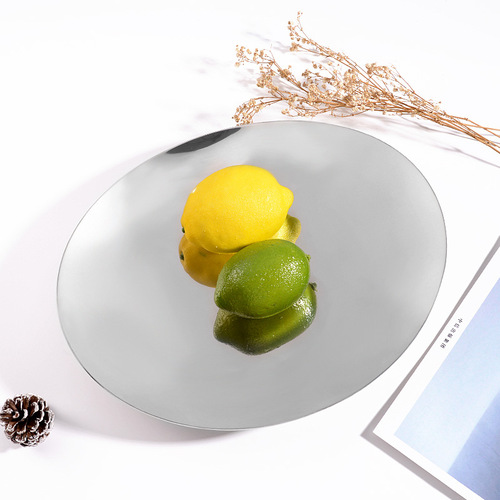 Creative fruit plate wholesale stainless steel special-shaped decorative storage European-style living room model room decorative ornaments crafts plate