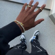 速卖通外贸5mm锆石中国龙头手链hiphop时尚潮流男士手链嘻哈新款