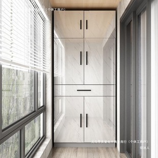 Light Luxury Balcony Cabinet, Storage Cabinet, Storage Cabinet, Bay Window Cabinet, Large Capacity Wardrobe, Floor-Standing Shoe Cabinet