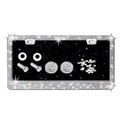 License plate holder/license plate holder – with Diamonds and Rhinestones, Acrylic License