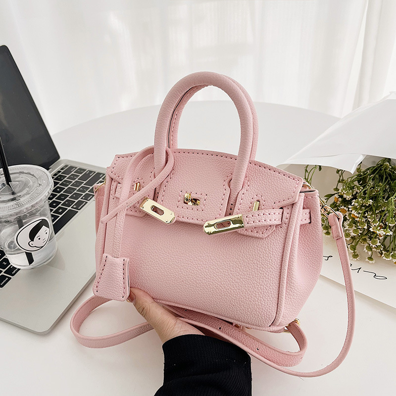 DIY textura avanzada lychee patrón bolso de las mujeres bolsa de material de moda hecha a mano hecha en casa hombro crossbody Bolsa De platino