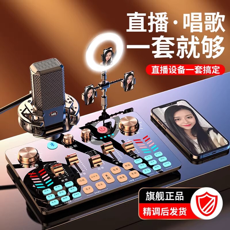 v19サウンドカードライブ放送フルセット機器、携帯電話、デスクトップパソコン、歌、配信者、録音専用、ライブ配信用|undefined