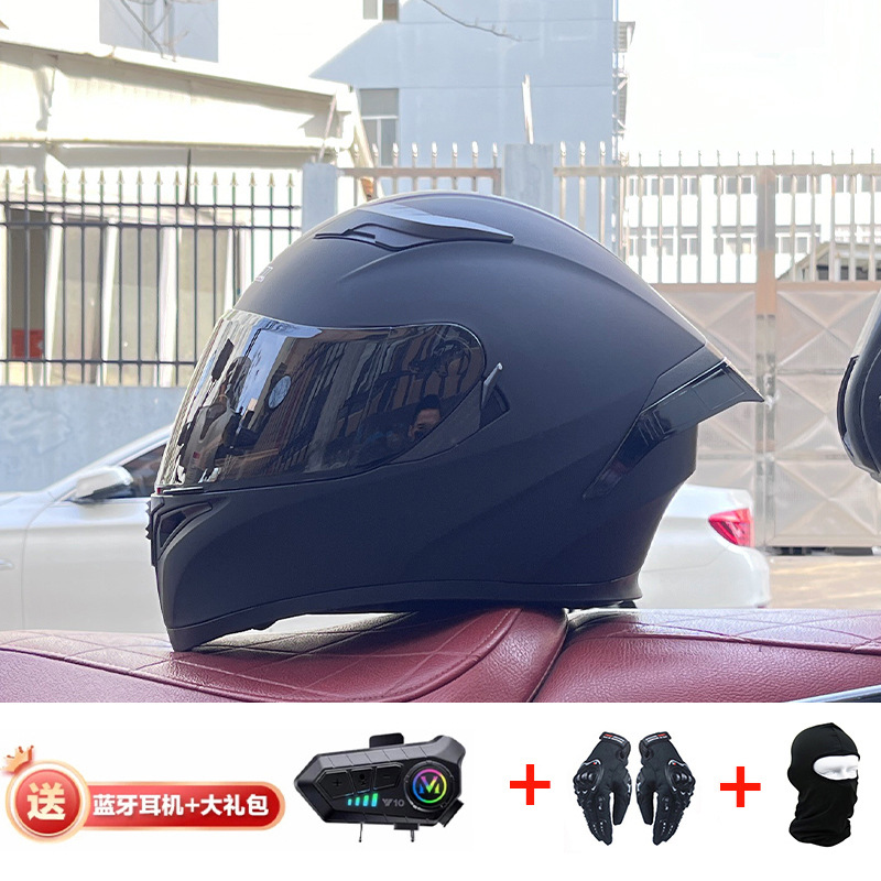 Casco de cola grande de motocicleta Jiekai Casco completo con auriculares Bluetooth Casco de conducción de motocicleta eléctrica de cuatro estaciones para hombre