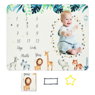 Baby Photo Photography Blanket Flannel Month Milestone Photography Blanket Baby Growth Memorial Blanket Cart Cover Blanket