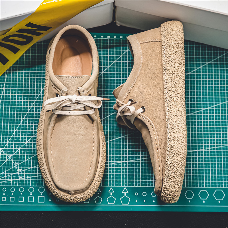 Men's Shoes Spring All-match Sailing Retro Sneakers Slip-on Men's Slip-on Leather Shoes for Work Soft Sole Pea Shoes