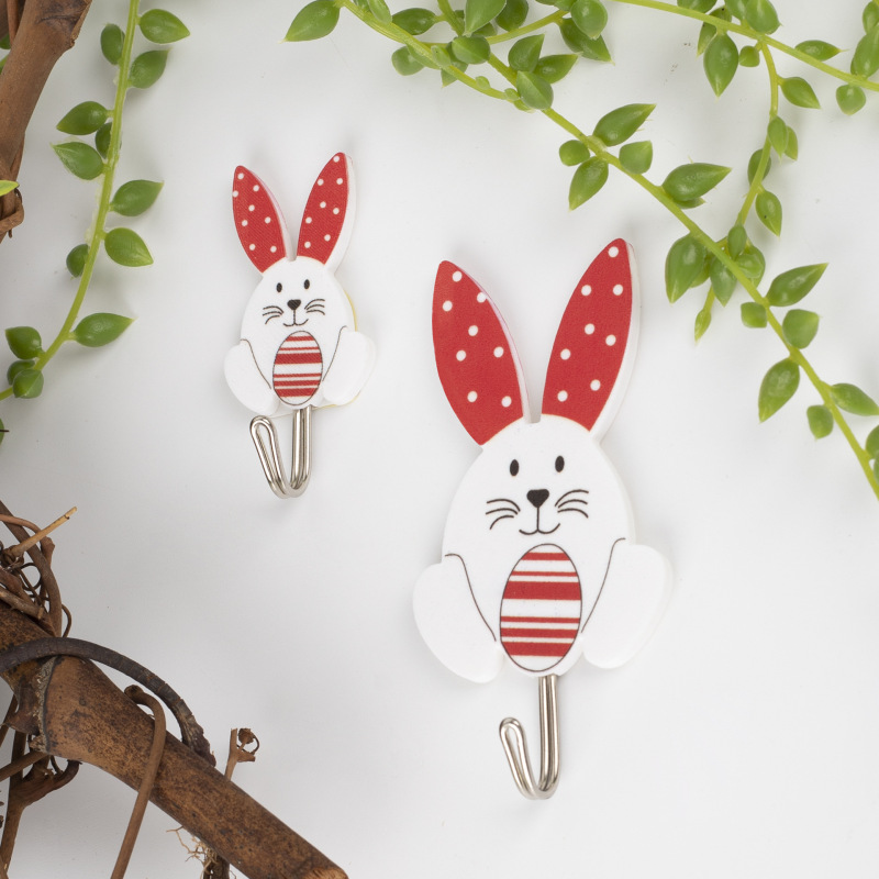 Cross-Border Easter Bunny Hooks Large and Small Sticky Hooks Easter Art Cartoon Sticky Hooks Decorative Wall