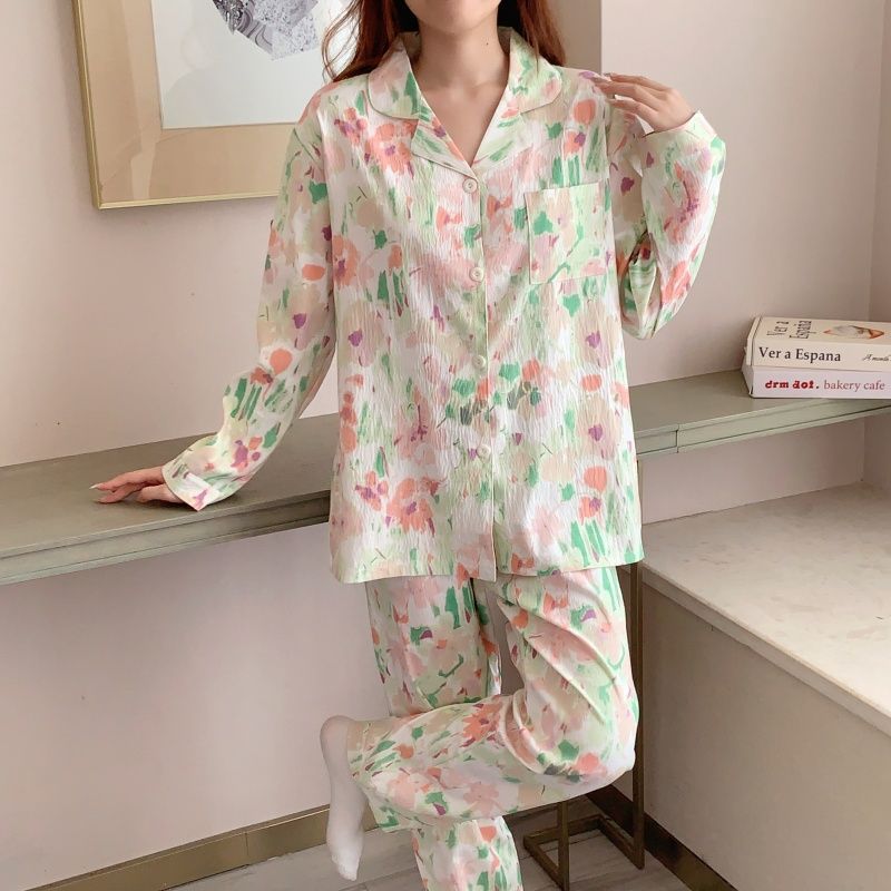 Al por mayor transfronterizo primavera y otoño dulce dibujos animados nubes de algodón pantalones de manga larga pijamas de niñas vestidos de hogar
