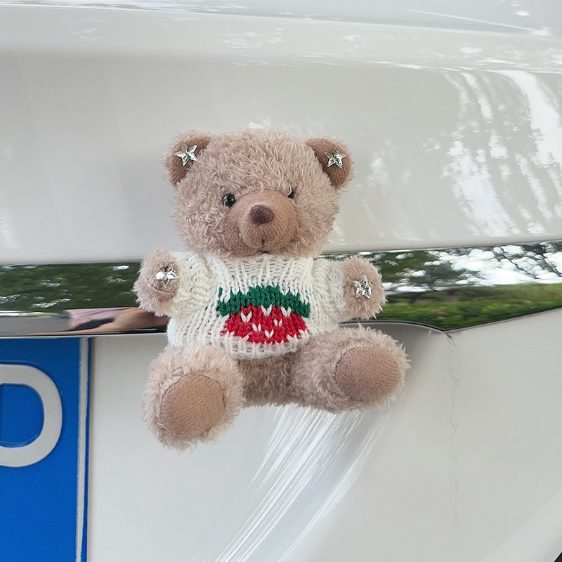 Colgante de cola de automóvil lindo peluche oso muñeca muñeca baúl de automóvil decoración de decoración de motocicleta eléctrica