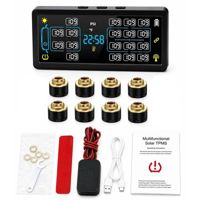Tire pressure monitoring system for Engineering Trucks, Rvs, and - 8-wheel-external-0-15bar-comes-with-repeater