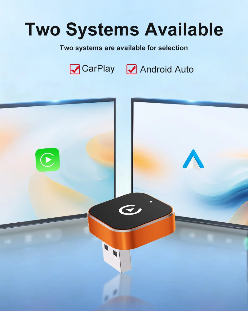 Orange Carplay Box Wired to Wireless Android Auto Car Interconnection Box Wireless Carplay Box