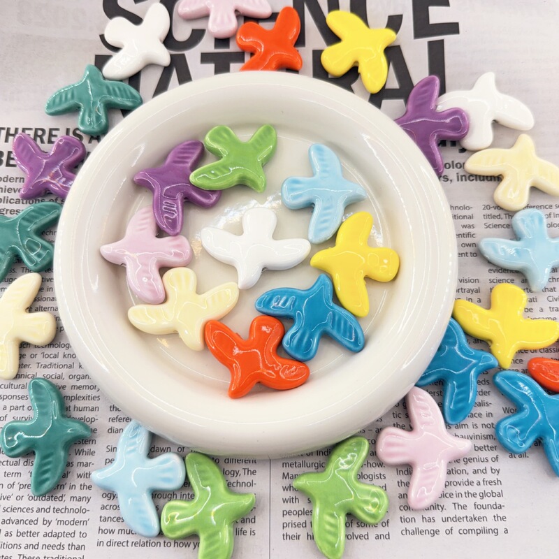 Pigeon Ceramic Beads Bird Loose Beads DIY Beaded Necklace Earrings Yiwu Jewelry Accessories DIY Jewelry Parts