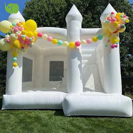 跨境充气跳床滑梯城堡儿童蹦蹦床气球白色弹跳屋室外bounce house