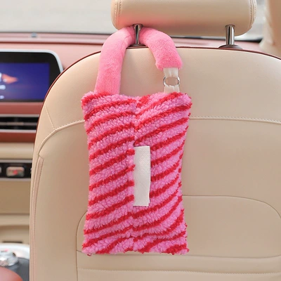 Car tissue box/set — Back Tissue Holder Funny - 181-pink-twill-2416cm