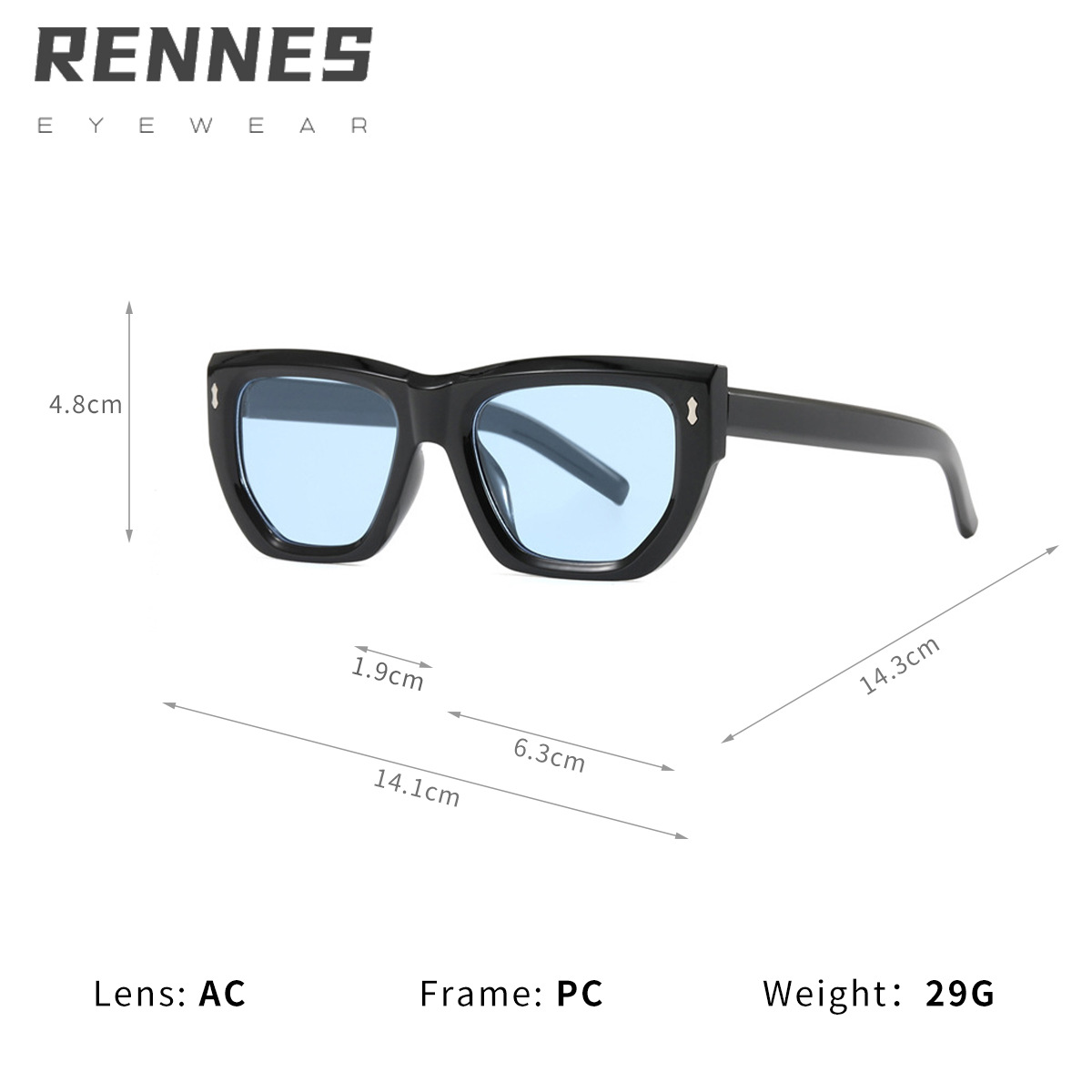 Nuevas gafas de sol de moda poligonal con clavos de arroz decorativas simples europeas y americanas para hombres y mujeres gafas de sol al aire libre Sunglass