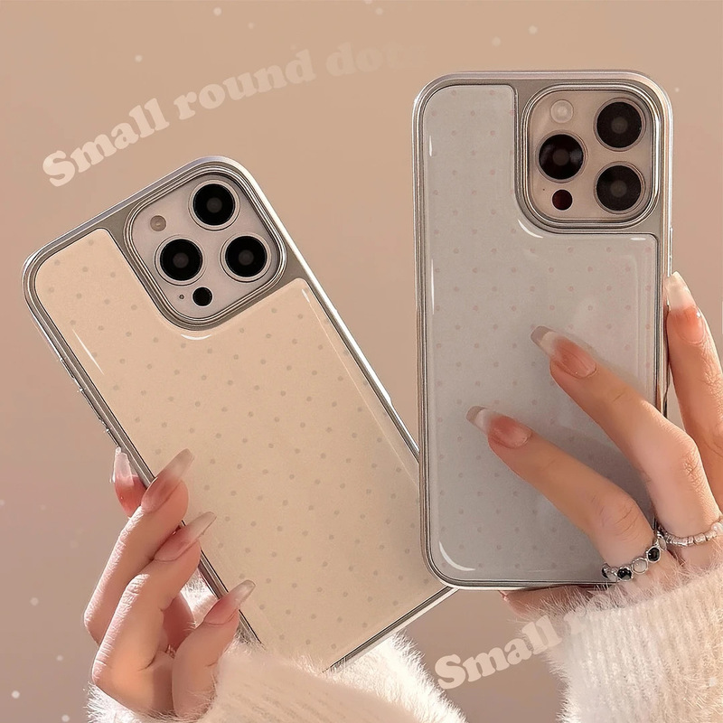 Korean-Style Simple Polka Dot Phone Case Suitable for iPhone 17/16, Apple 15 Hydrogel, 13 Electroplated, 12 Personalized, 14 Hard