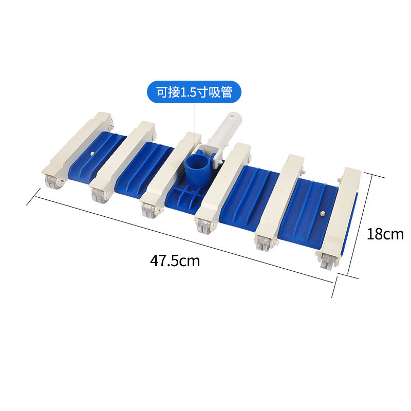 Cabeza de succión de piscina máquina de succión de suciedad con cepillo de acero inoxidable ventosa acero inoxidable accesorios de equipos de tubería limpia de piscinas