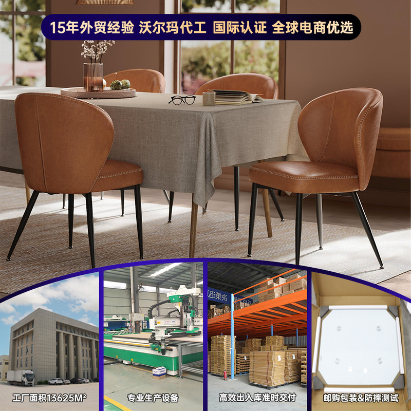 Dining Chairs Cross-Border Export Light Luxury Ins-Style Chairs Wayfair Nordic Restaurant High-End Dining Chairs