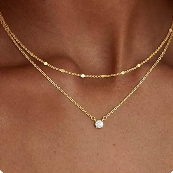 European and American Cross-Border Multi-Layered Necklaces for Women, Simple Trendy Ins-Style Minimalist Fashion Versatile Clavicle Chain Necklace