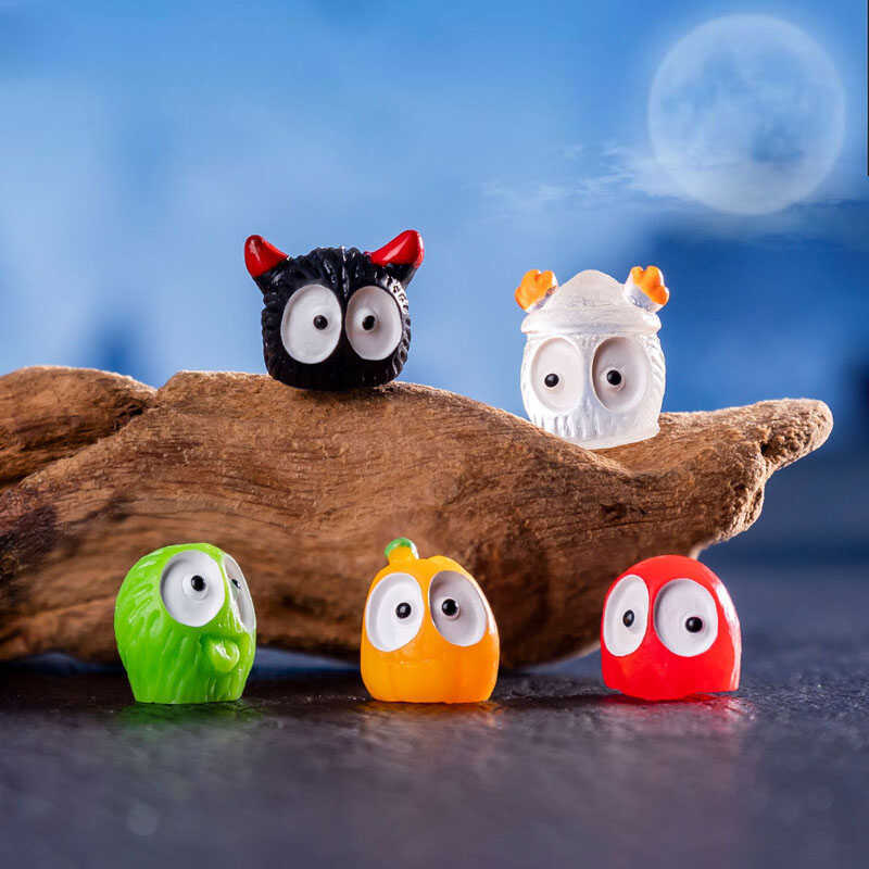 New Micro Landscape Halloween Resin Black Coal Ball Elf DIY Decorations Accessories Mini Small Ornaments