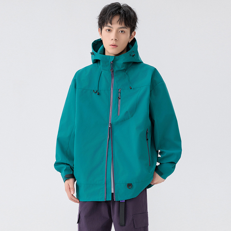 NASA纯色山系户外防风防水冲锋外套情侣款春季新款潮牌登山服夹克|undefined